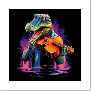 Alligator Playing Violin Posters and Art